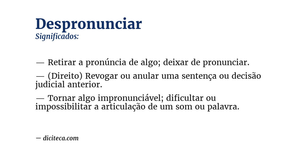 Significado de despronunciar