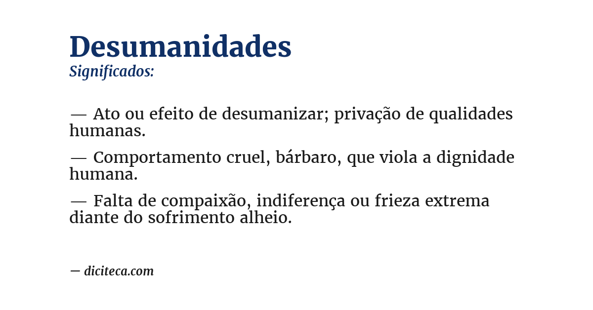 Significado de desumanidades