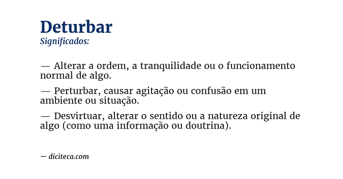 Significado de deturbar