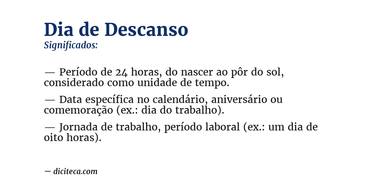 Significado de dia de descanso