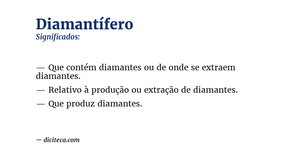Significado de diamantífero