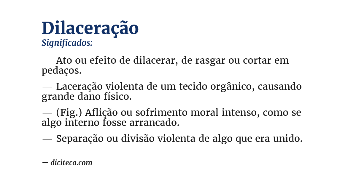 Significado de dilaceração