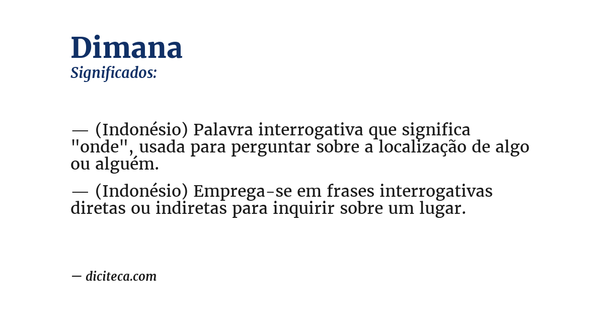 Significado de dimana