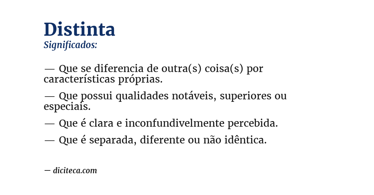 Significado de distinta