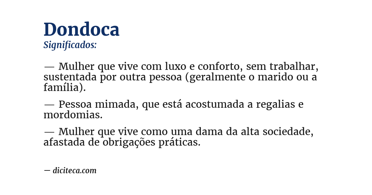 Significado de dondoca