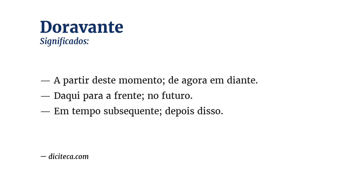 Significado de doravante
