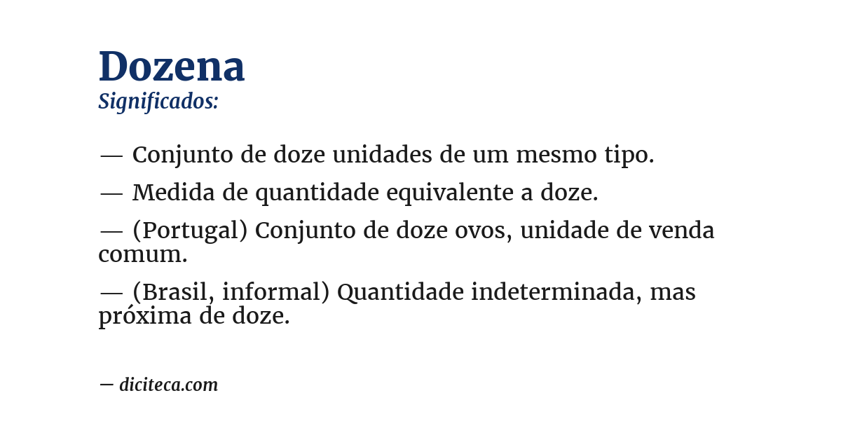 Significado de dozena