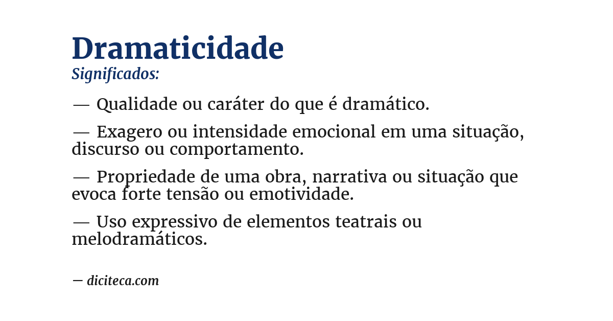 Significado de dramaticidade