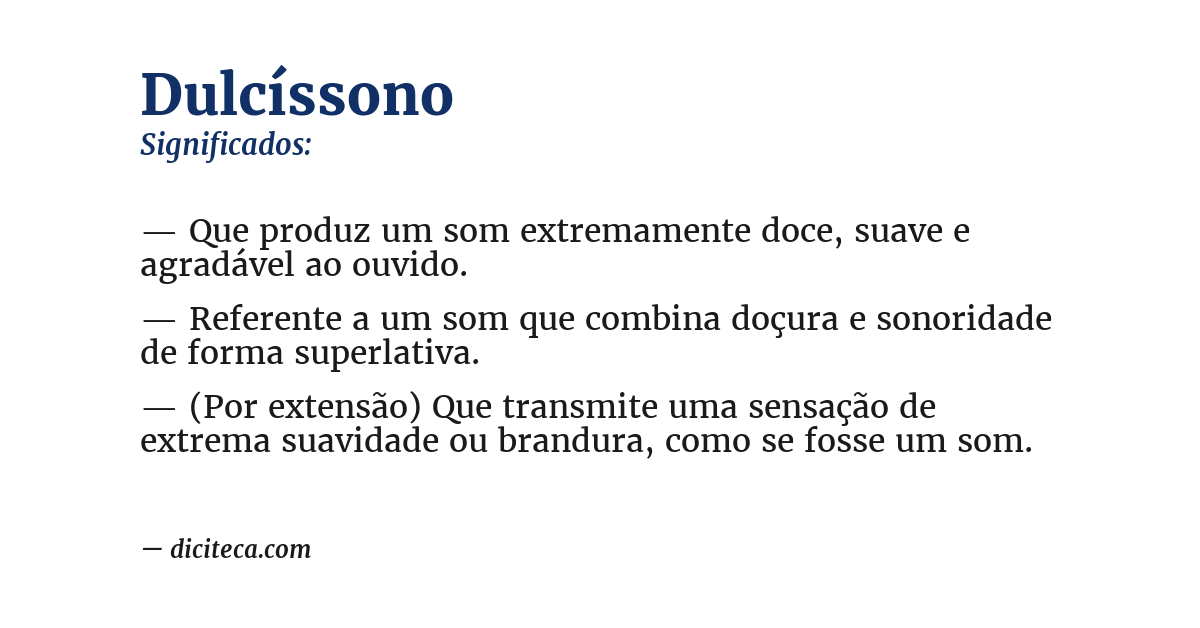Significado de dulcíssono