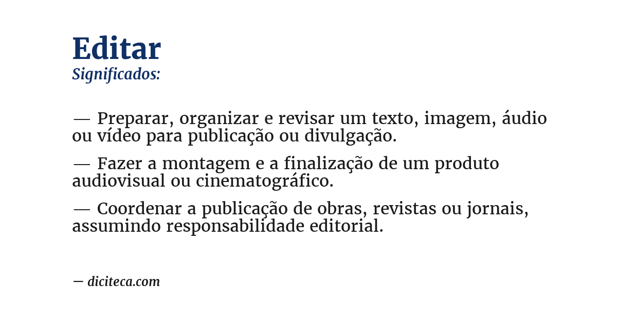 Significado de editar
