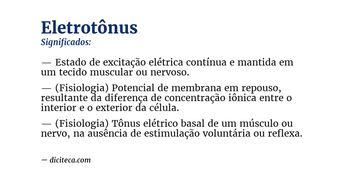 Significado de eletrotônus