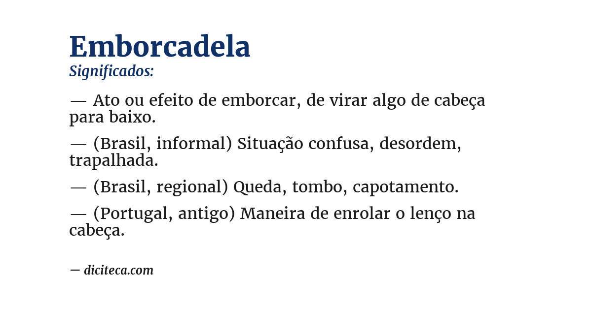 Significado de emborcadela