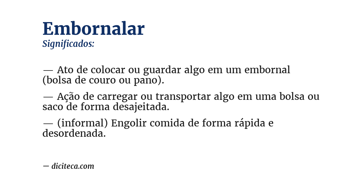 Significado de embornalar