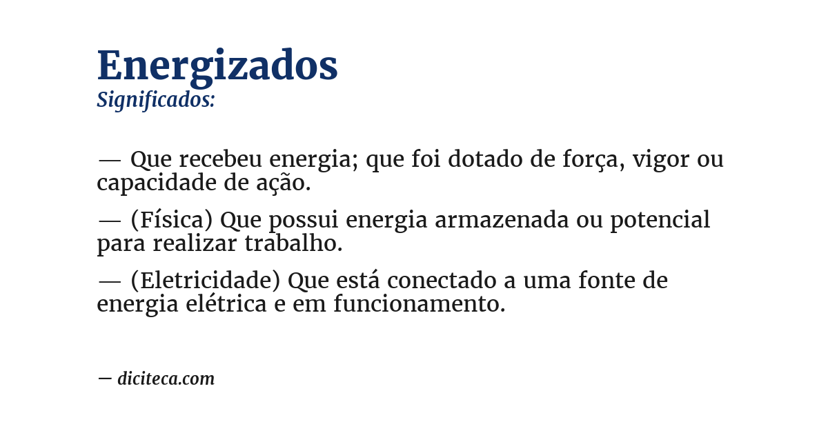 Significado de energizados