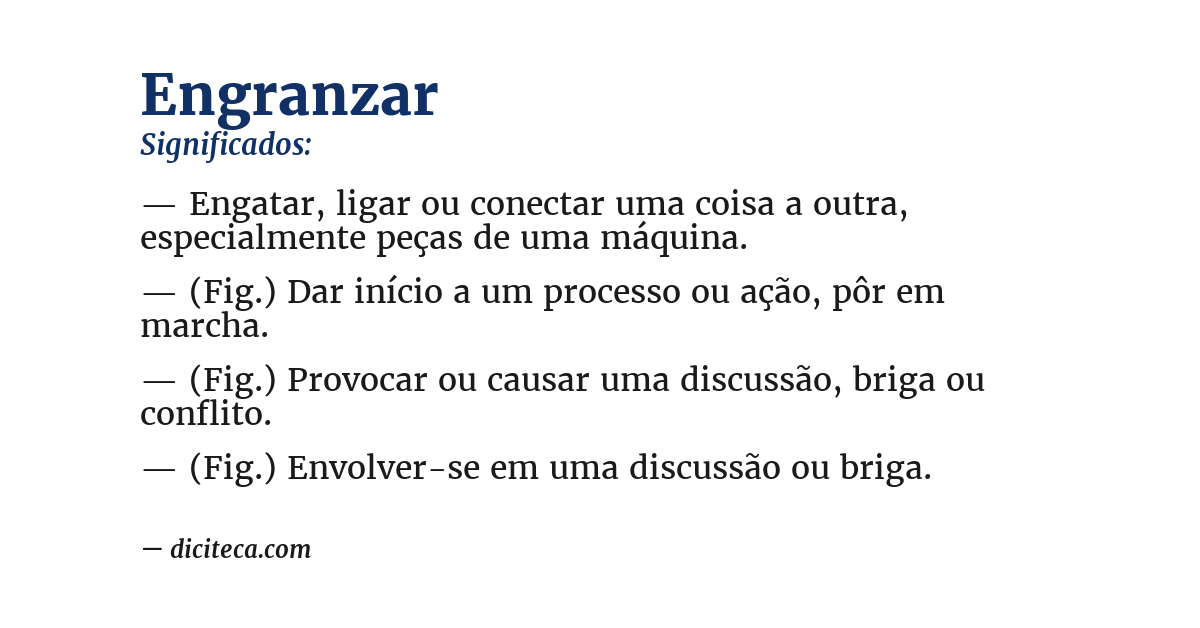 Significado de engranzar
