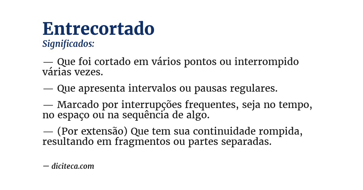 Significado de entrecortado
