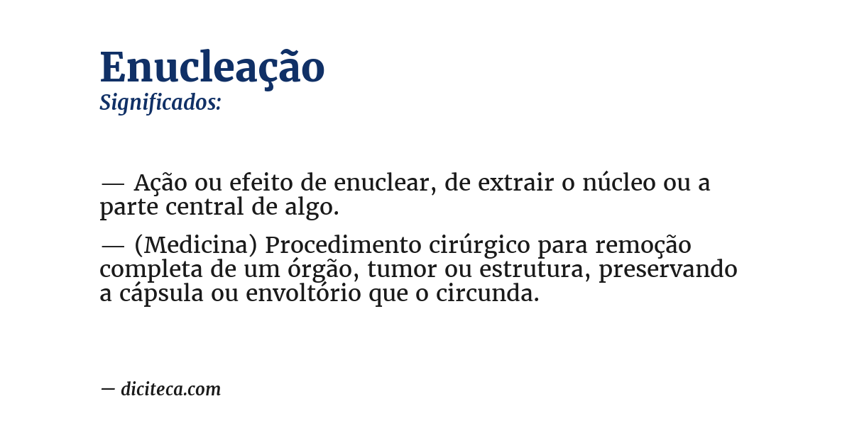 Significado de enucleação