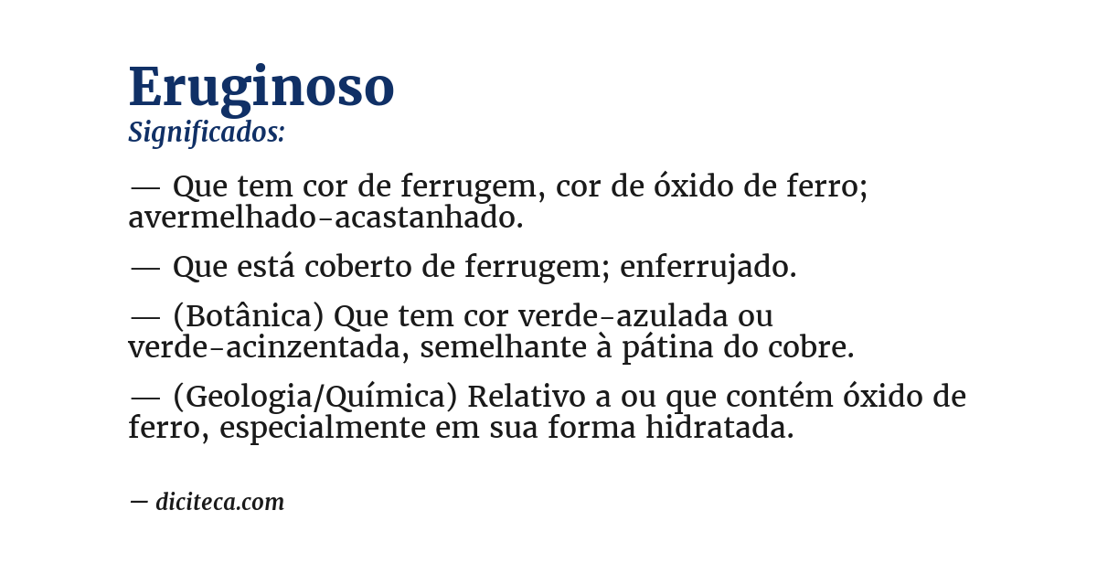 Significado de eruginoso