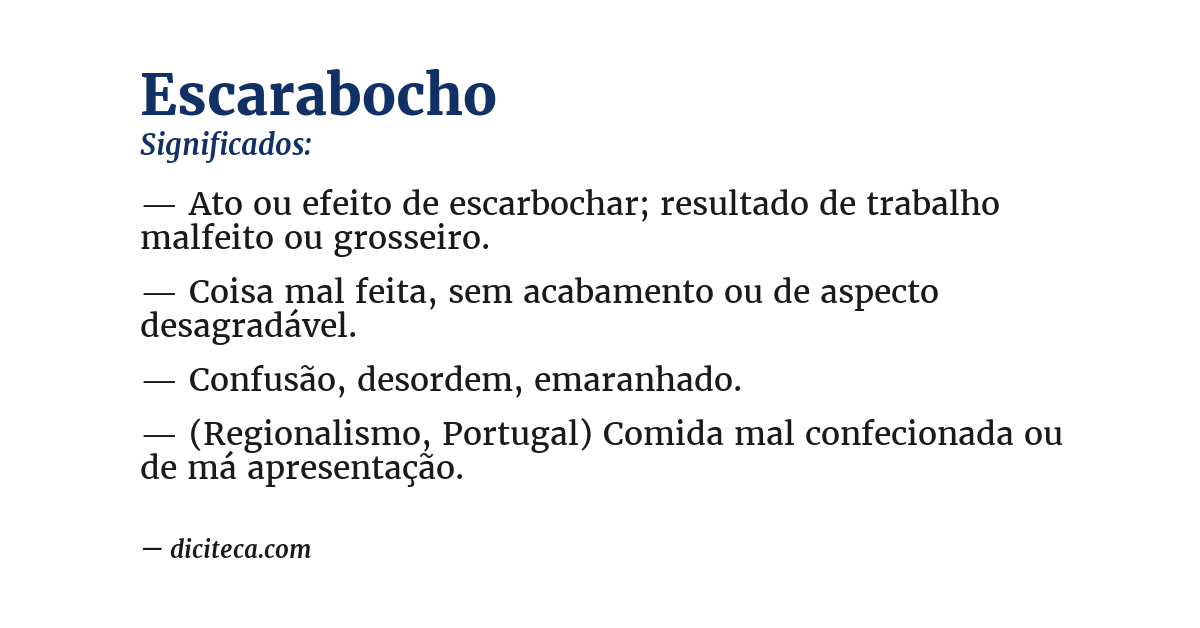 Significado de escarabocho