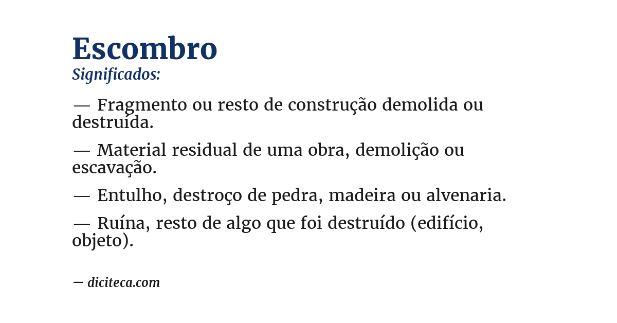 Significado de escombro