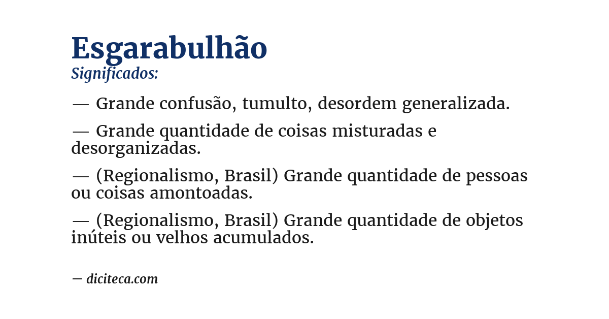 Significado de esgarabulhão
