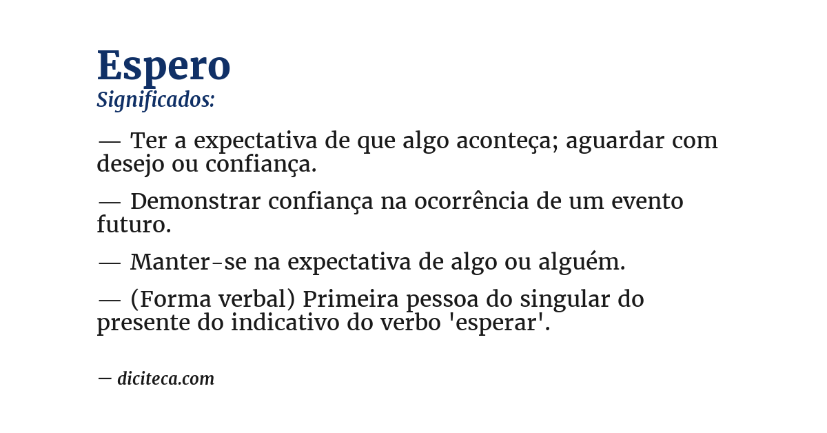 Significado de espero