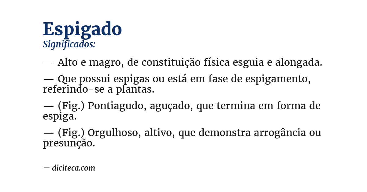 Significado de espigado