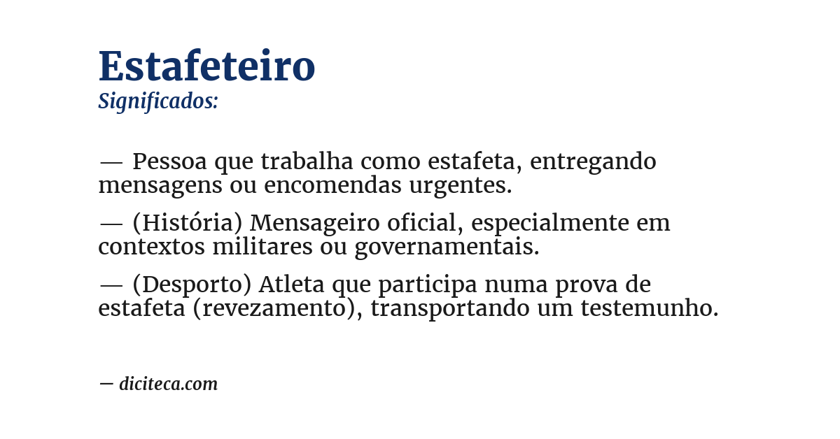 Significado de estafeteiro