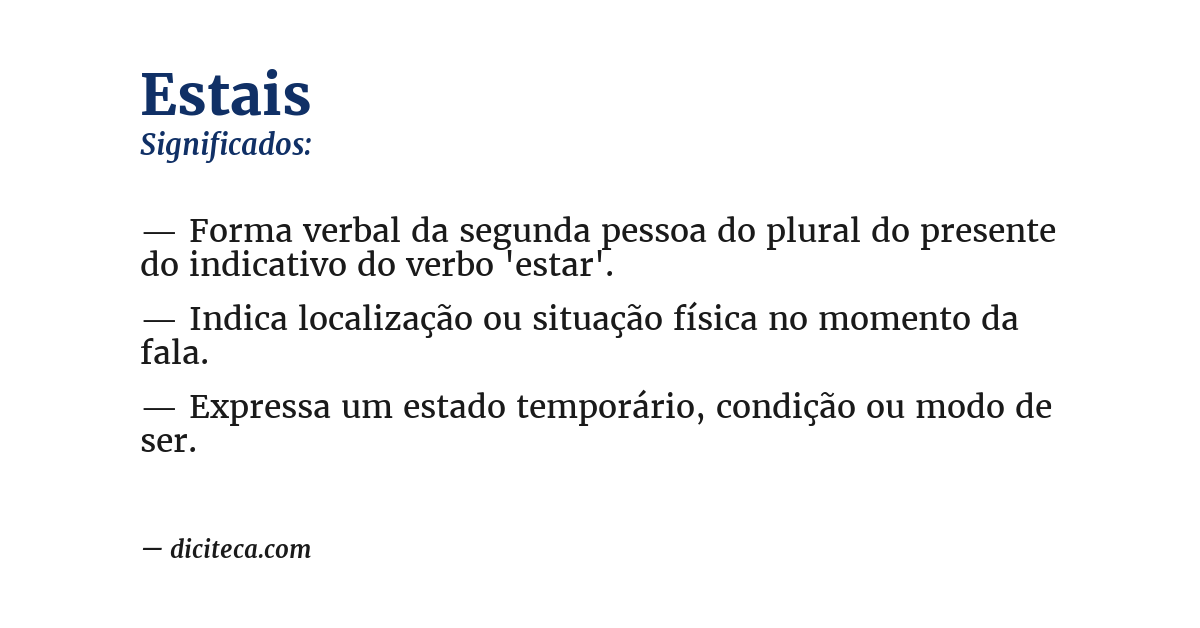 Significado de estais