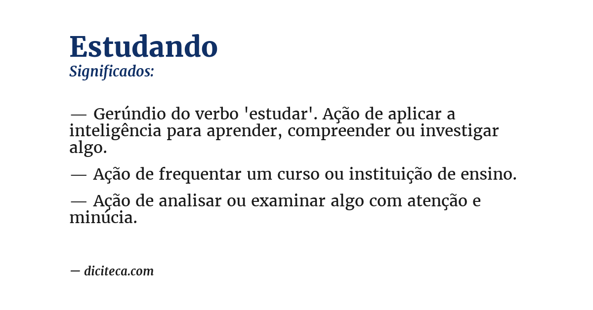 Significado de estudando