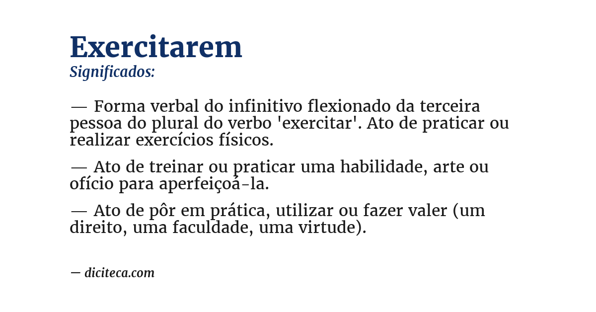Significado de exercitarem