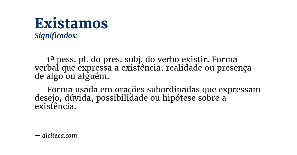 Significado de existamos