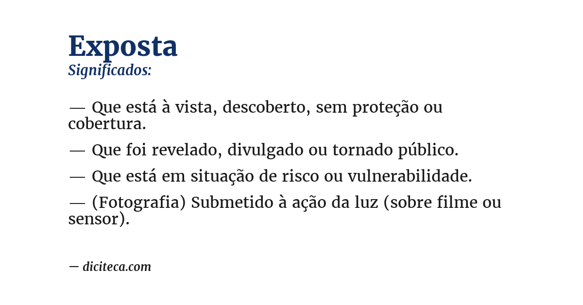Significado de exposta