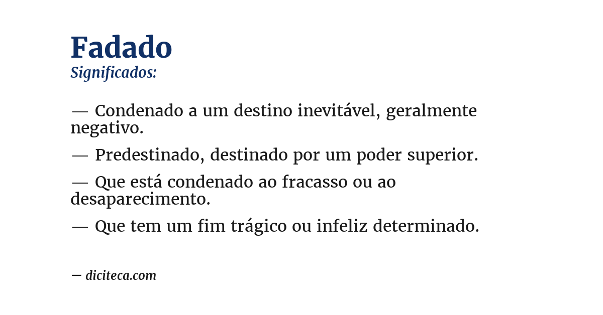 Significado de fadado