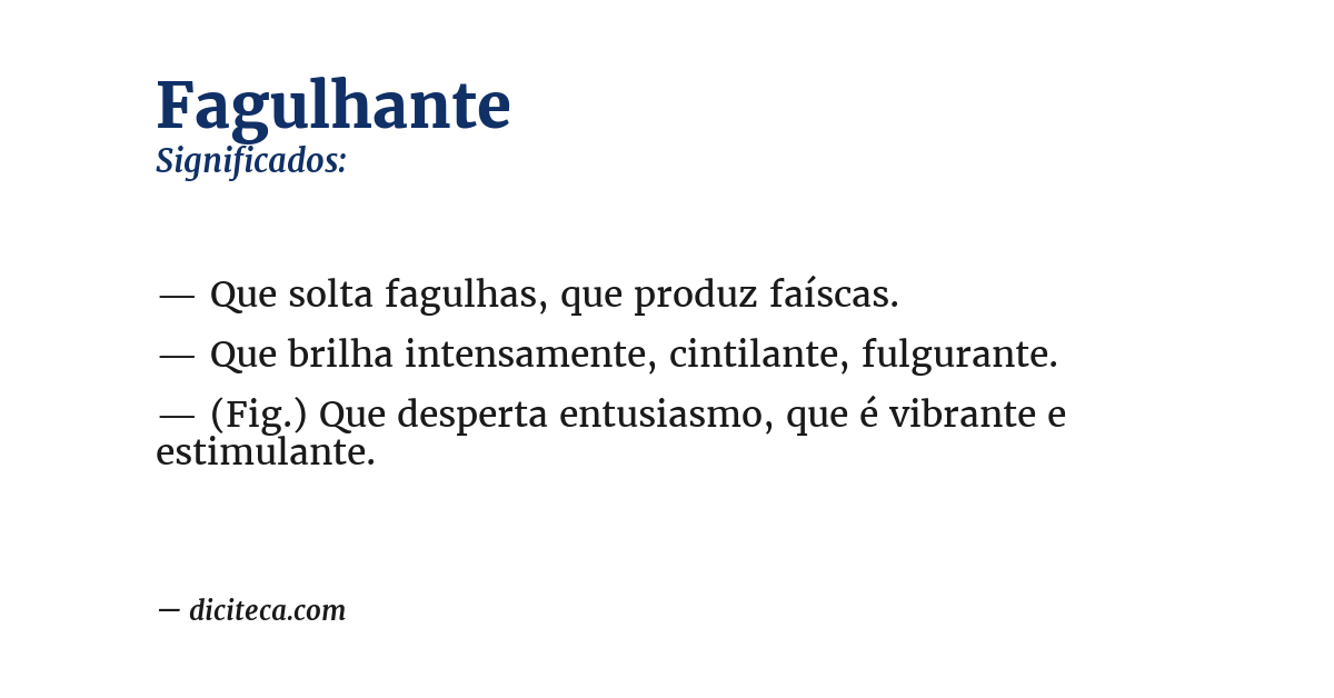 Significado de fagulhante