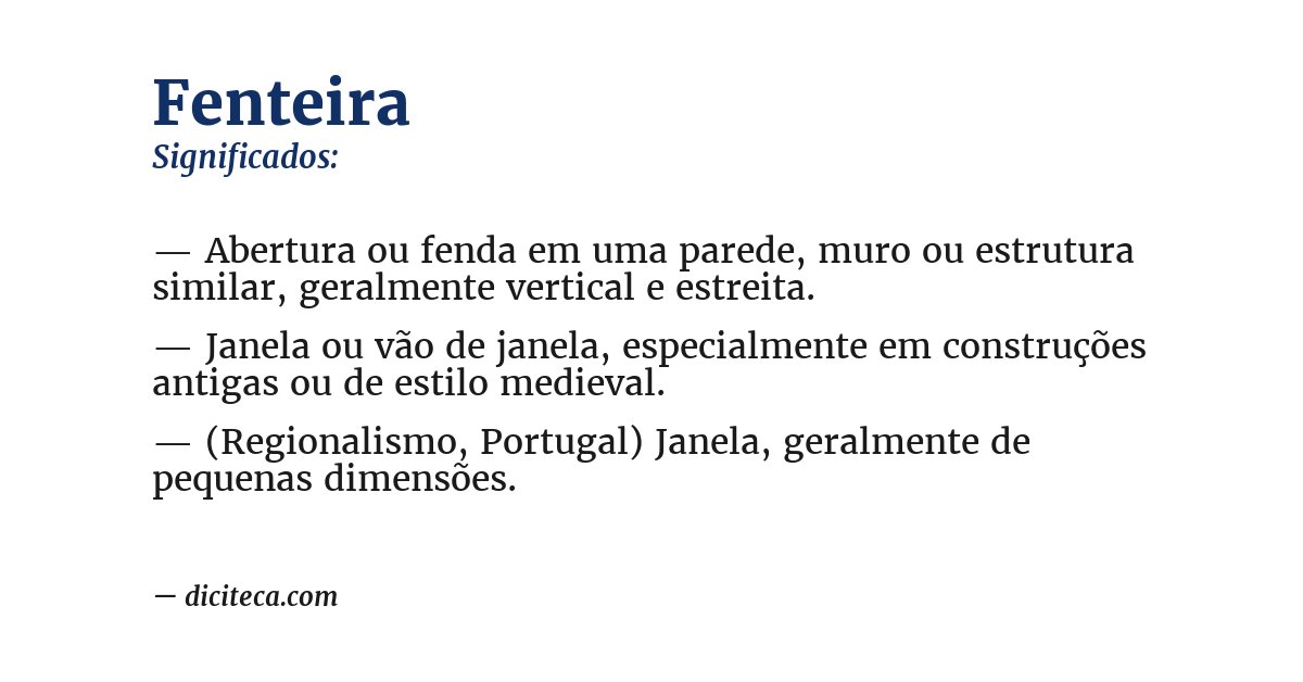 Significado de fenteira
