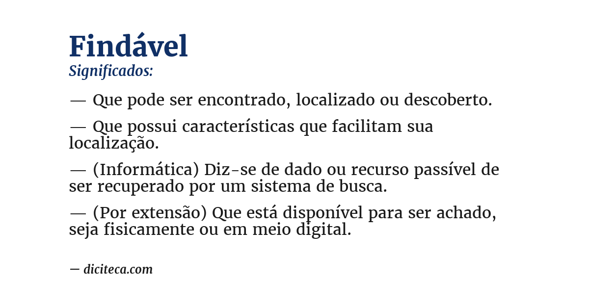 Significado de findável