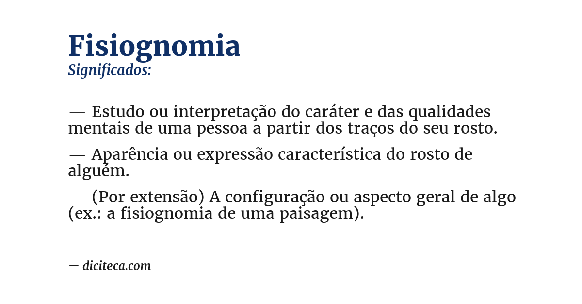 Significado de fisiognomia