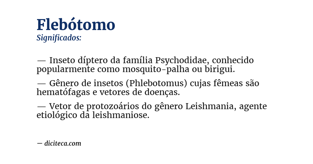 Significado de flebótomo