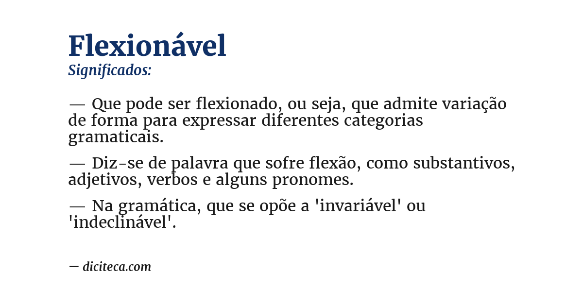 Significado de flexionável