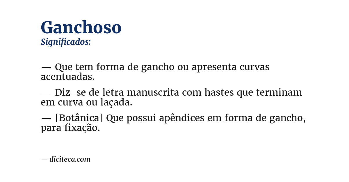 Significado de ganchoso