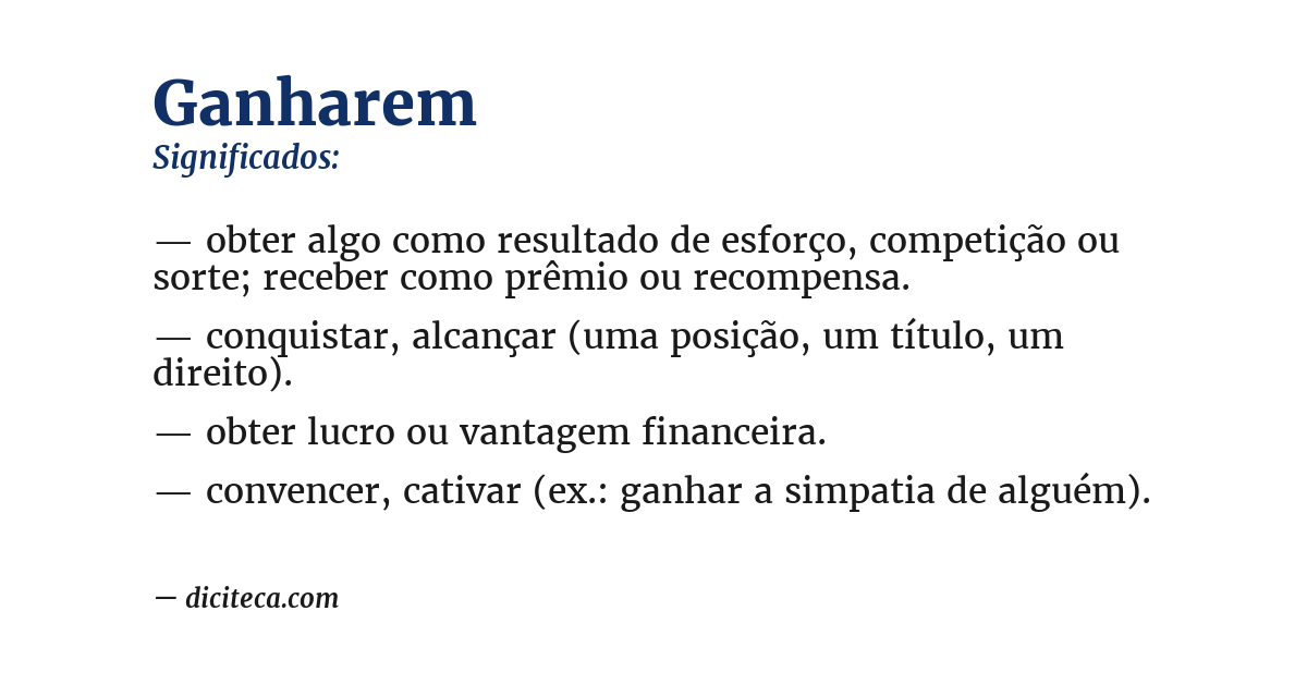 Significado de ganharem