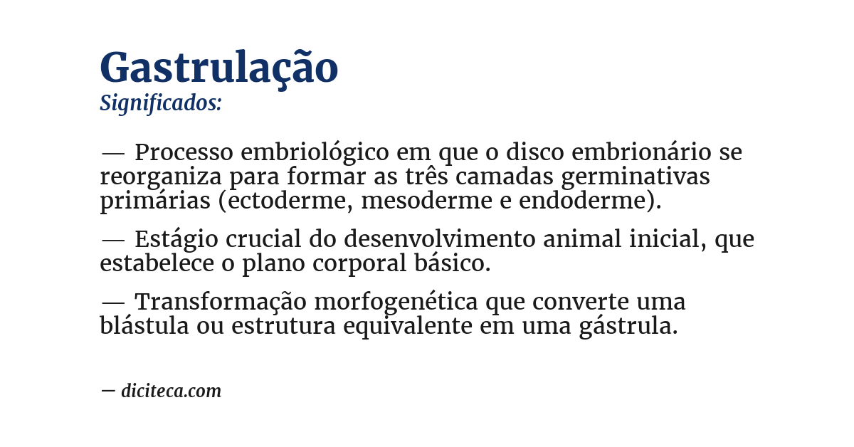 Significado de gastrulação