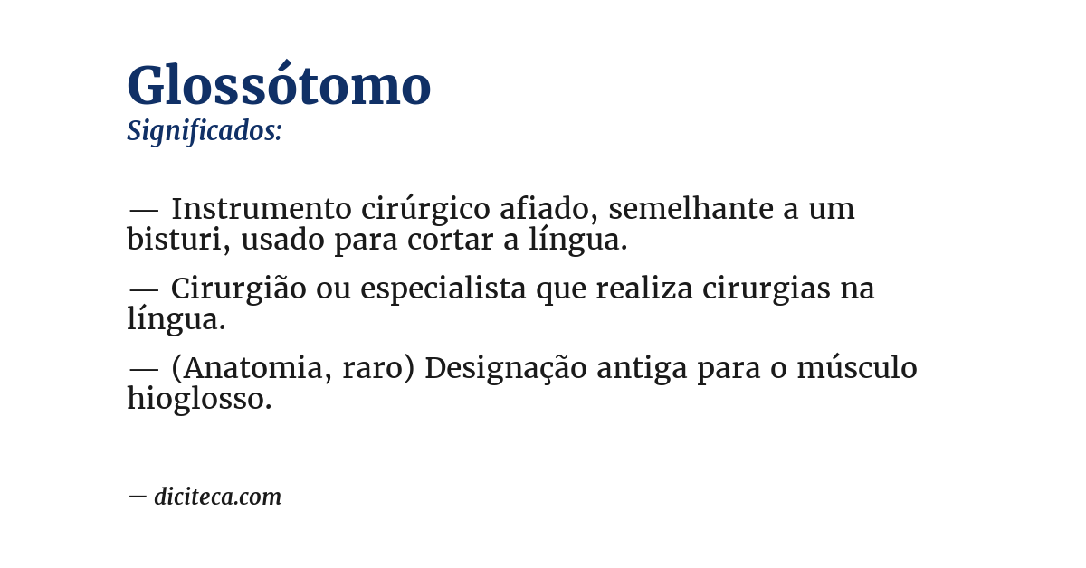 Significado de glossótomo