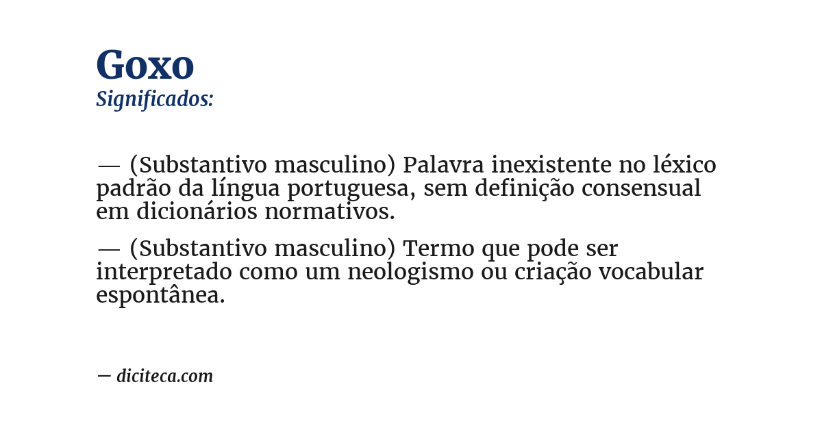 Significado de goxo