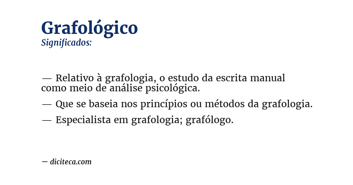 Significado de grafológico
