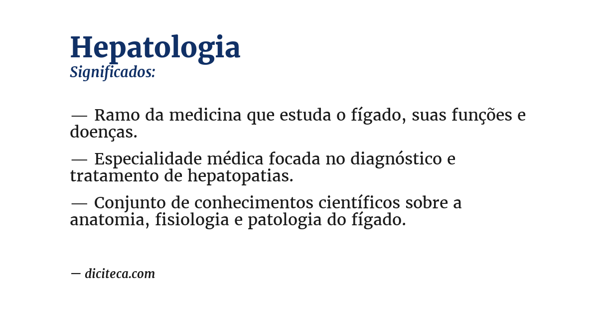 Significado de hepatologia