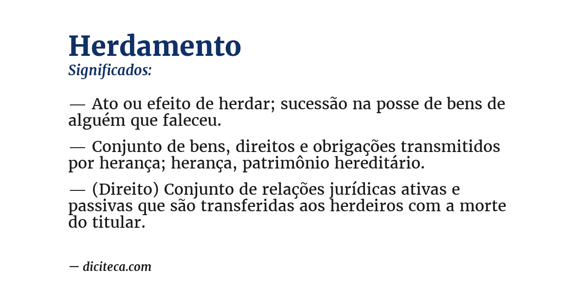 Significado de herdamento