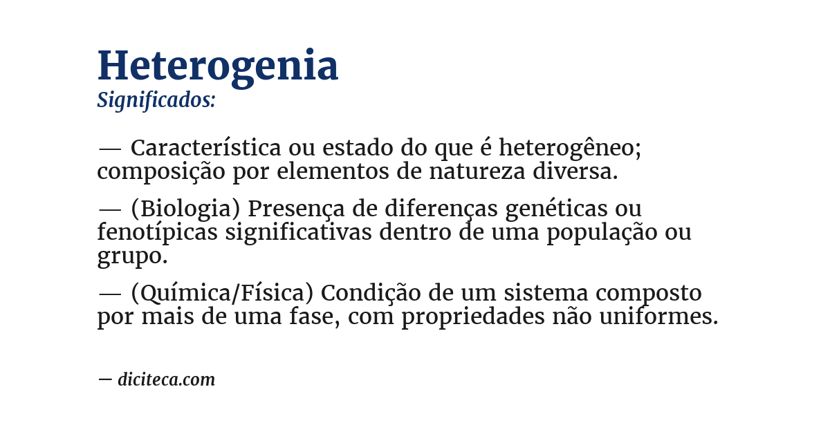Significado de heterogenia