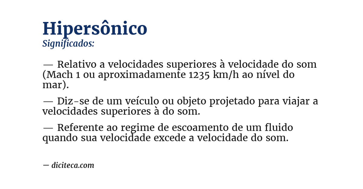 Significado de hipersônico
